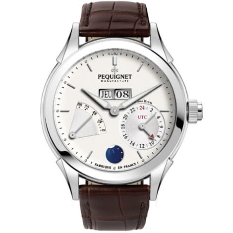 Pequignet Montre Pequignet Rue Royale GMT Automatique Cadran Blanc - 9010933-AM