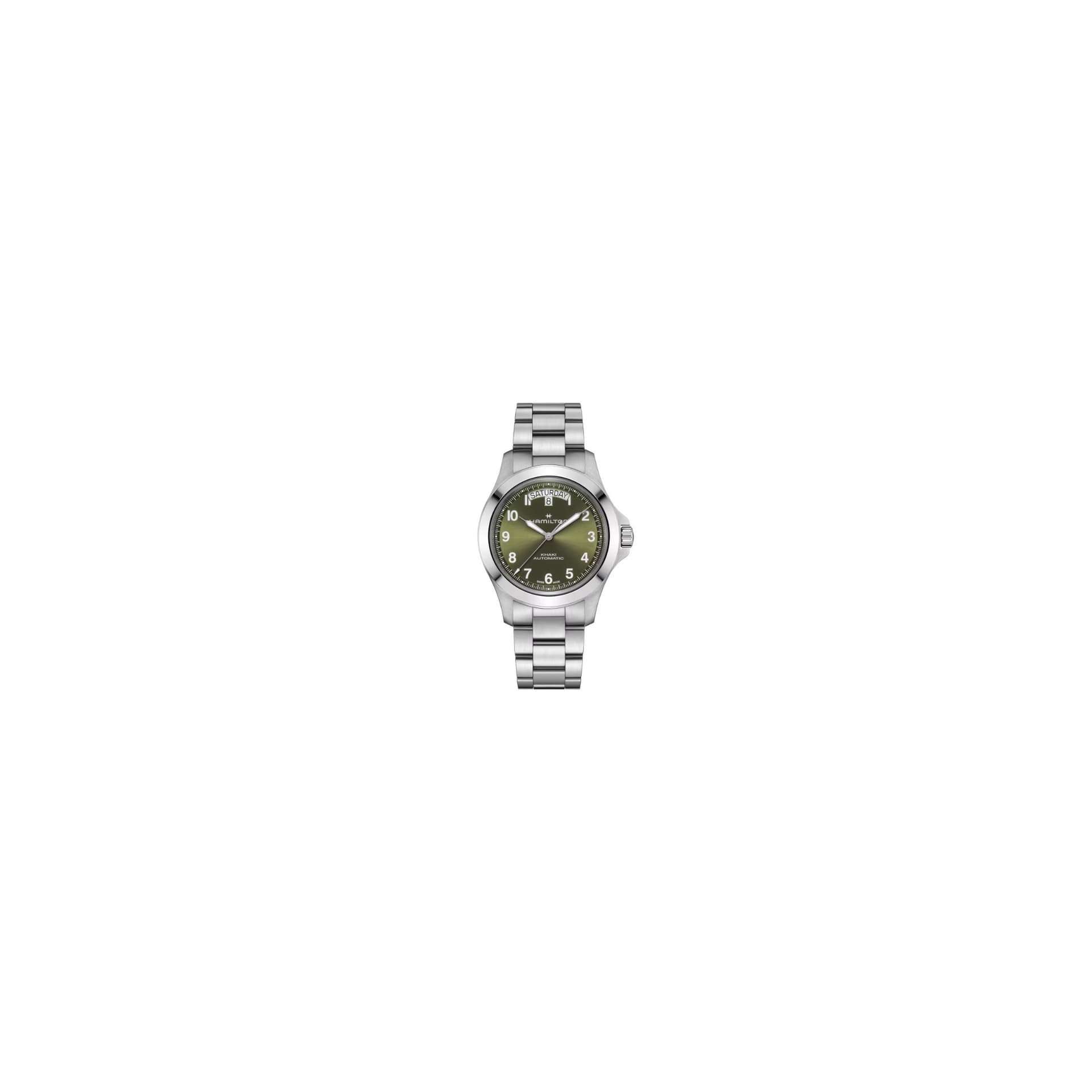 Hamilton Montre Hamilton Khaki Field Day Date cadran vert bracelet acier 40 mm