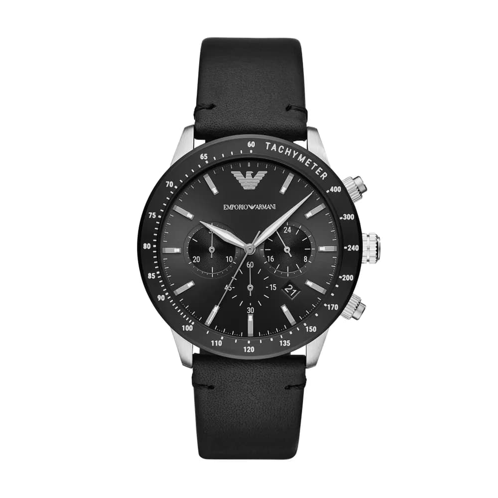 Emporio Armani Montre Analogique Homme Emporio Armani Cuir Noir AR11243