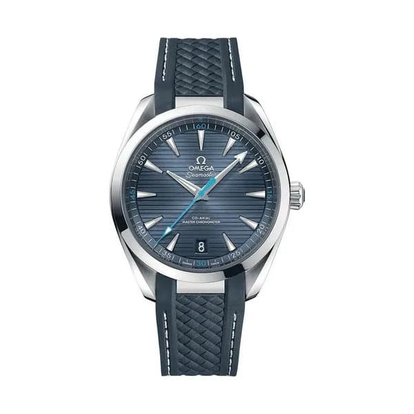 Omega Montre Omega Seamaster Aqua Terra 150 m Co-Axial Master Chronometer cadran bleu bracelet caoutchouc 41 mm