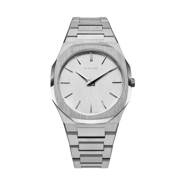 D1 Milano Montre D1 Milano Ultra Thin Linen Quartz - 40 mm- Cadran Argent - UTBJ23