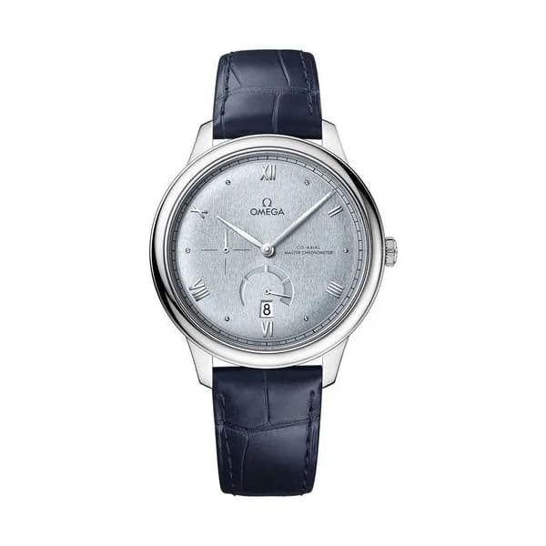Omega Montre Omega de Ville Prestige Co-Axial Master Chronometer Réserve de Marche cadran bleu clair bracelet cuir 41 mm