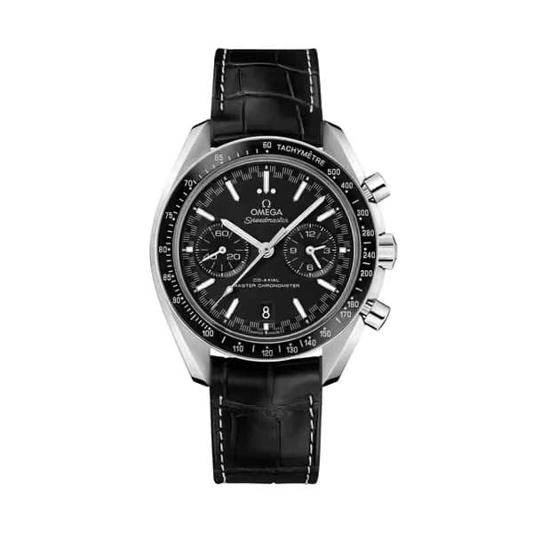 Omega Speedmaster 44,25 mm, acier sur bracelet en cuir