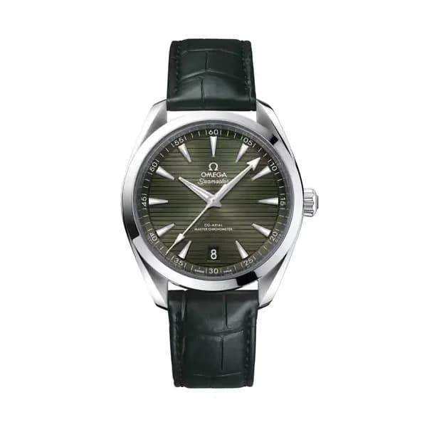 Omega Seamaster 41 mm, acier sur bracelet en cuir