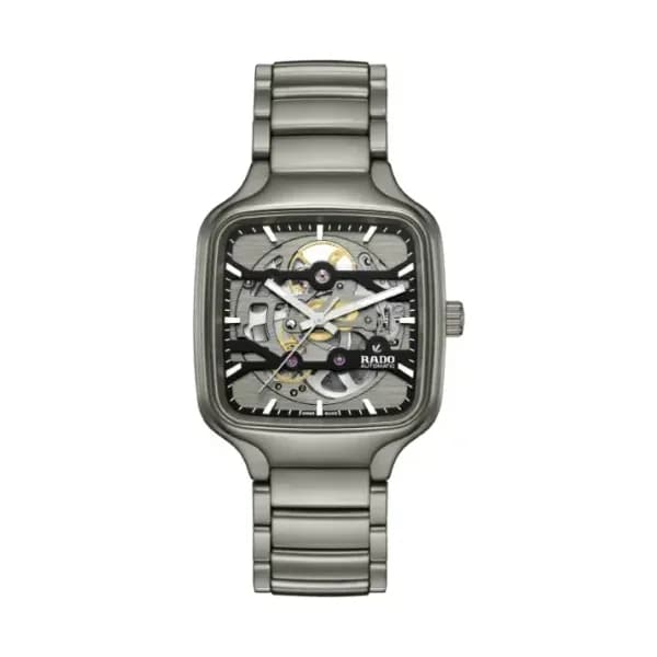 Rado Montre Rado True Square Automatic Skeleton Gris Bracelet Céramique