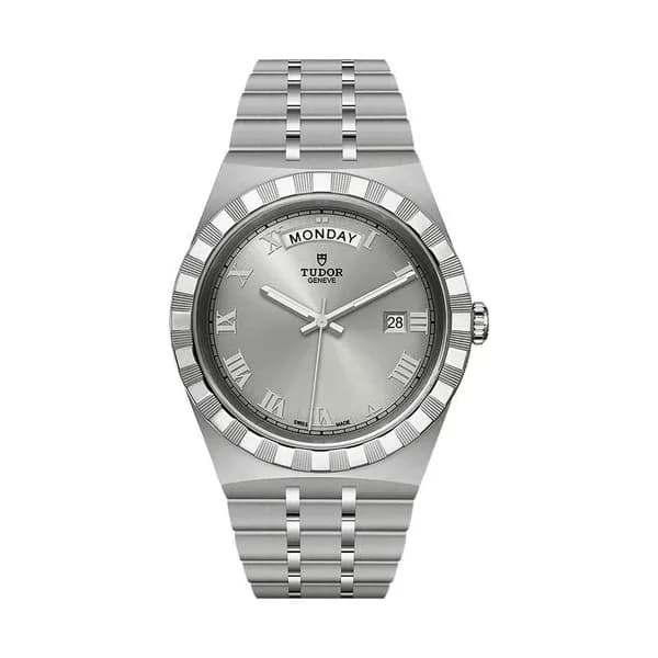 Tudor Montre Tudor Royal automatique guichet jour cadran argenté bracelet acier 41 mm