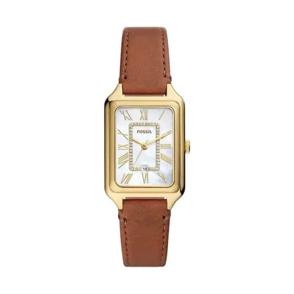 Fossil Montre Femme FOSSIL RAQUEL en Cuir LiteHide™ Marron Etanche