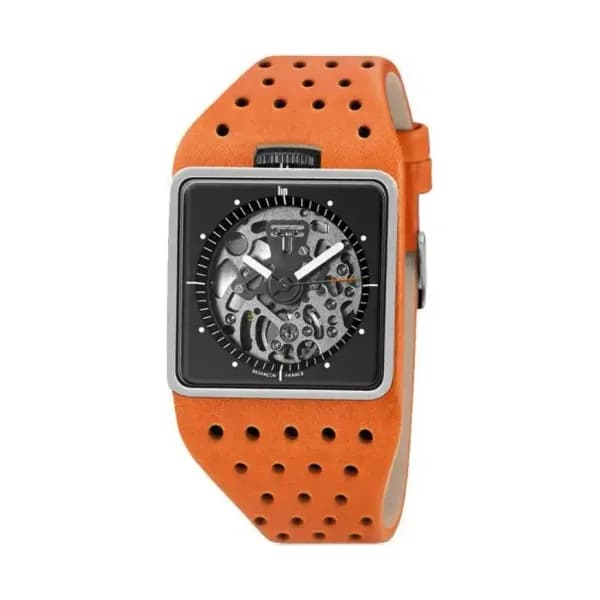 Lip Montre Lip Big TV Squelette 671660- Homme - cadran Noir- - Acier Brossé