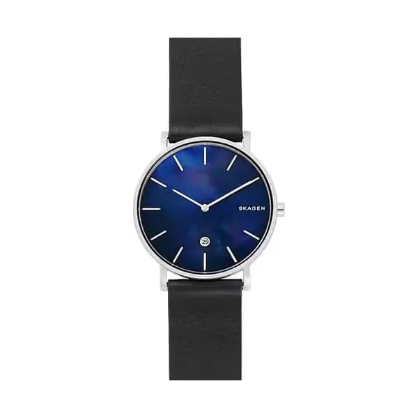 Skagen Montre Homme SKAGEN en Cuir Noir Etanche