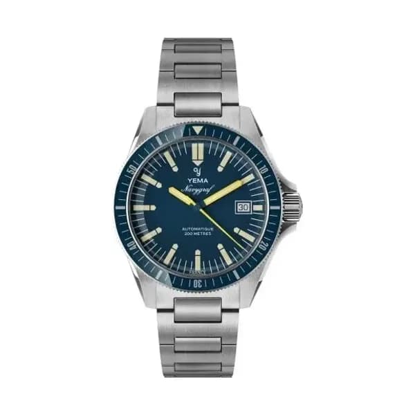 Yema Montre Yema Navygraf Heritage Cadran Bleu Bracelet Acier