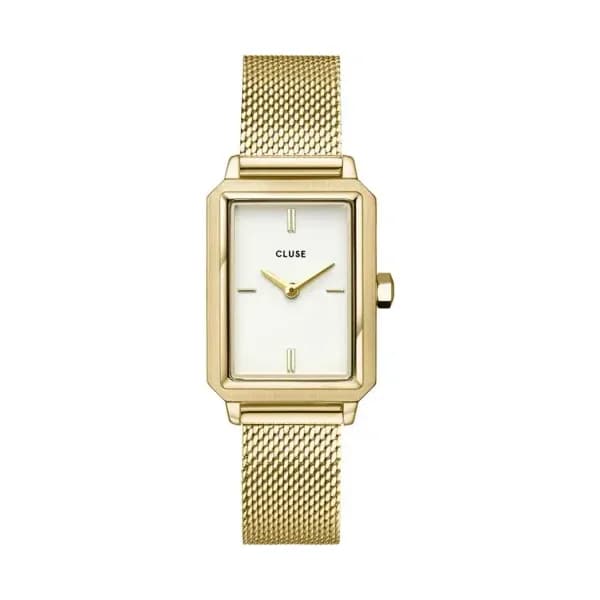 Cluse Fluette Watch Mesh White, Gold Colour