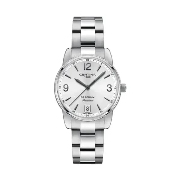 Certina Montre Certina DS Podium Lady 33mm Quartz Cadran Argent Bracelet Acier