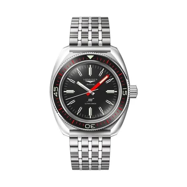Longines Montre Longines Ultra-Chron automatique cadran noir bracelet acier 43 mm