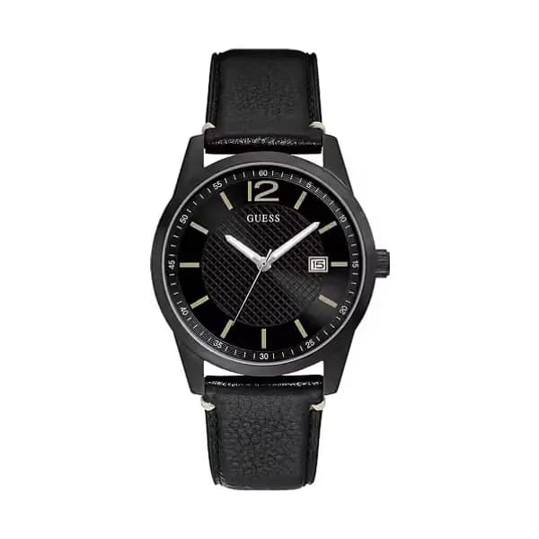 Guess Montre Analogique Homme Guess Cuir Noir W1186G2 - Cleor