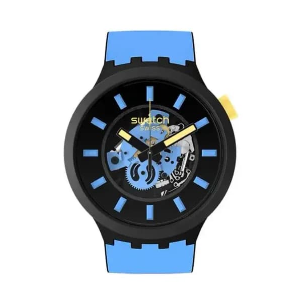 Swatch Montre Big Bold Bioceramic Bleue SB03B108