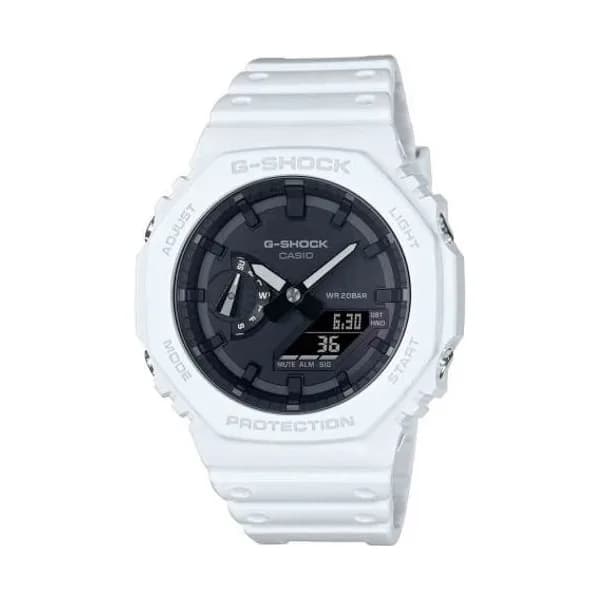 Casio Montre GShock Classic - Série GA-2100 - Blanc 48.5 x 45.4 mm- GA-2100-7A