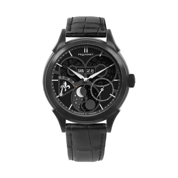Pequignet Montre Pequignet Royale saphir - Cadran Noir Nuit Automatique Cadran Noir - 9010854