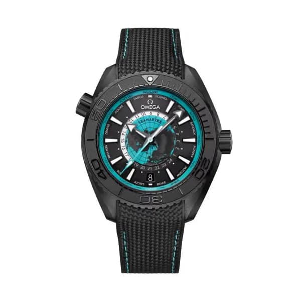 Omega Seamaster 45,5 mm, céramique noire sur bracelet caoutchouc