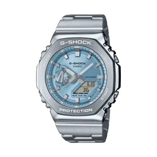 Casio Montre GShock G-Steel - GM-2100 Series - Bleu Ciel 49.3 x 44.4 mm- GM-2110D-2A