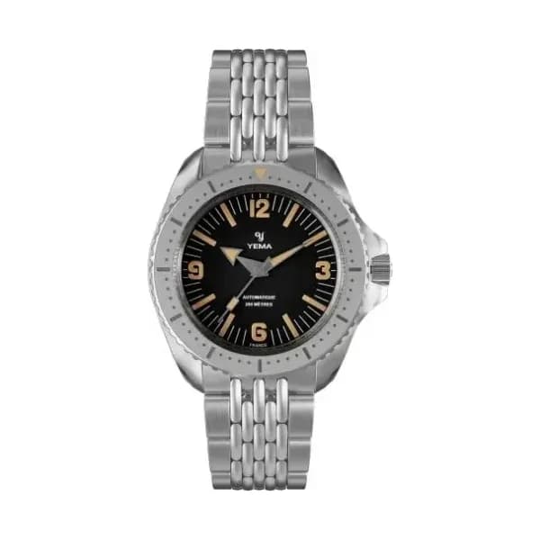 Yema Montre Yema Diver Cadran Noir Bracelet Acier