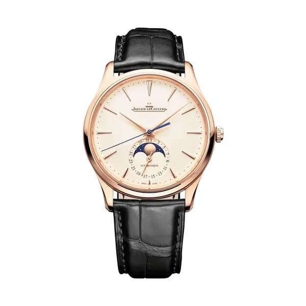 Jaeger-LeCoultre Montre Jaeger-LeCoultre Master Ultra Thin Moon automatique cadran beige bracelet cuir noir 39 mm