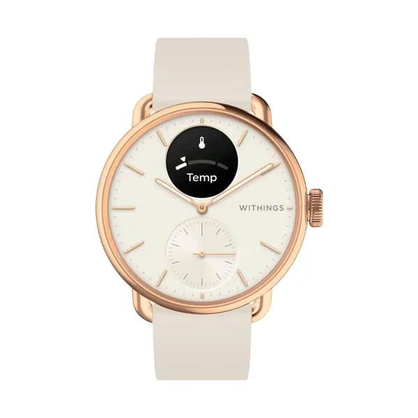 Withings Montre connectée Withings ScanWatch 2 Rose Gold cadran sable bracelet silicone sable 38 mm