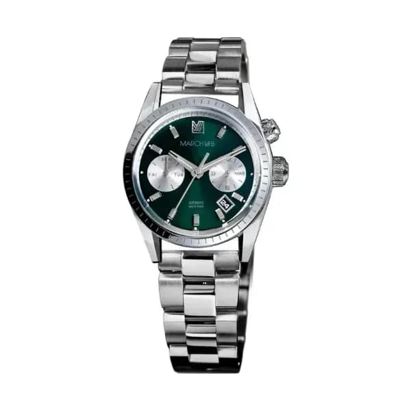 March LA.B Montre AGENDA Automatique Forest - Acier 3 maillons