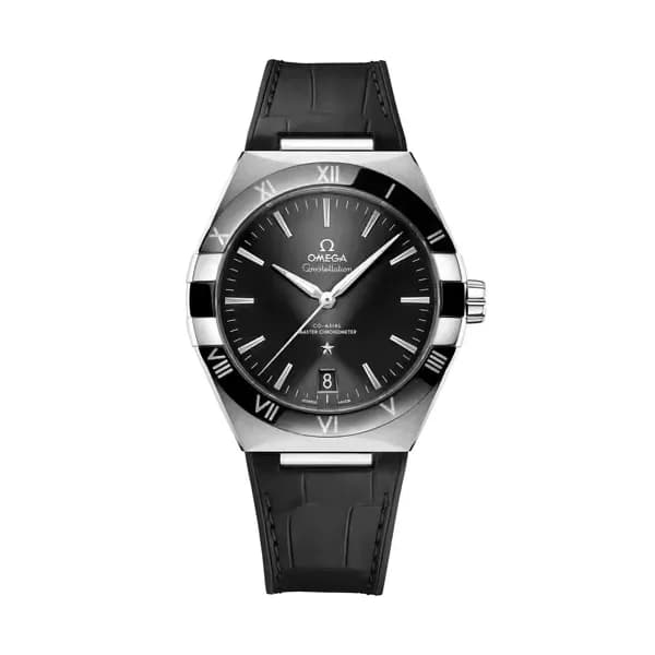 Omega Constellation 41 mm, acier sur bracelet en cuir