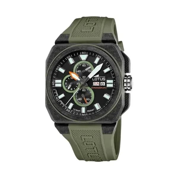 Lotus Montre Lotus en Caoutchouc Kaki