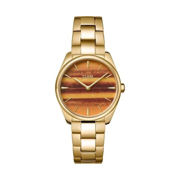 Cluse Féroce Petite Watch Steel Tiger's Eye, Gold Colour
