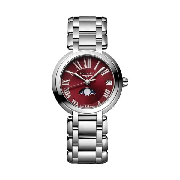 Longines Montre Longines Longines primaluna moonphase 30.50 mm Quartz Cadran Bordeaux Bracelet Acier