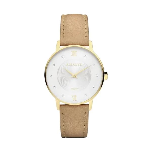 Amalys Montre Amalys Collection Baker en Cuir Beige