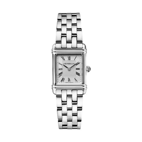 Michel Herbelin Montre Michel Herbelin Art Deco quartz cadran argent chiffres romains bracelet acier 20,3 x 24,4 mm