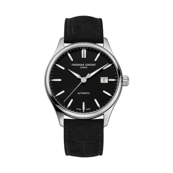 Frédérique Constant Montre Frédérique Constant Classics Index Automatic cadran noir bracelet cuir noir 40 mm