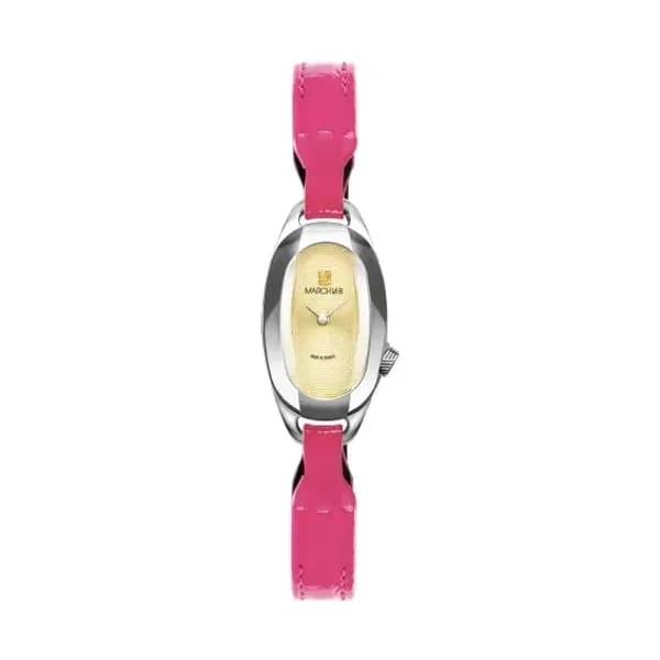 March LA.B Montre MARCH LA.B Oblongue Cléa Vincent Bracelet Cuir Vinyle Rose