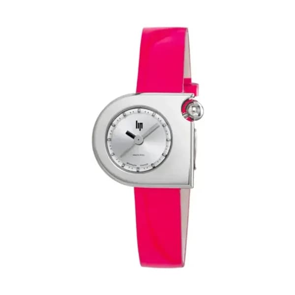 Daniel Gérard Montre LIP Mach 2000 Mini Moon Quartz Cadran Argenté Bracelet Cuir Rose