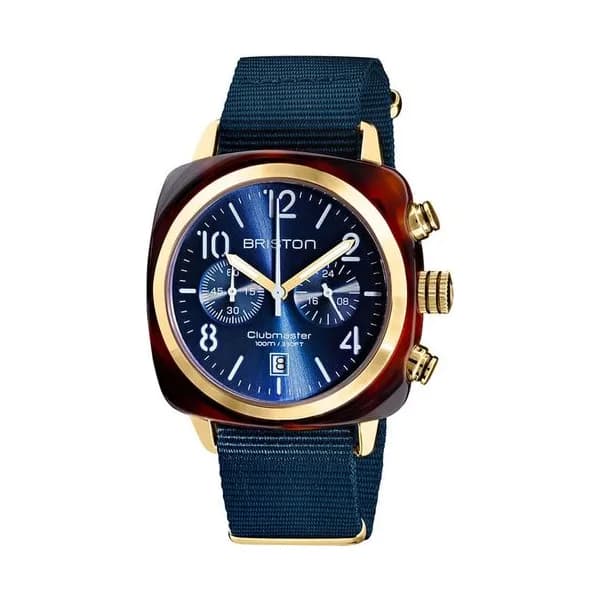 Briston Montre Briston Collection Clubmaster Classic en Nato Nylon Bleu