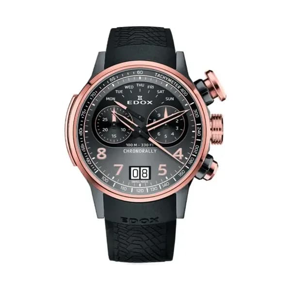 Edox Montre Chronorally Chronograph 45 38003-TINGR-GNR