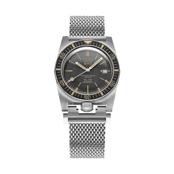 ZRC Montre ZRC GRANDS FONDS 300 HERITAGE cadran noir bracelet acier 39 mm