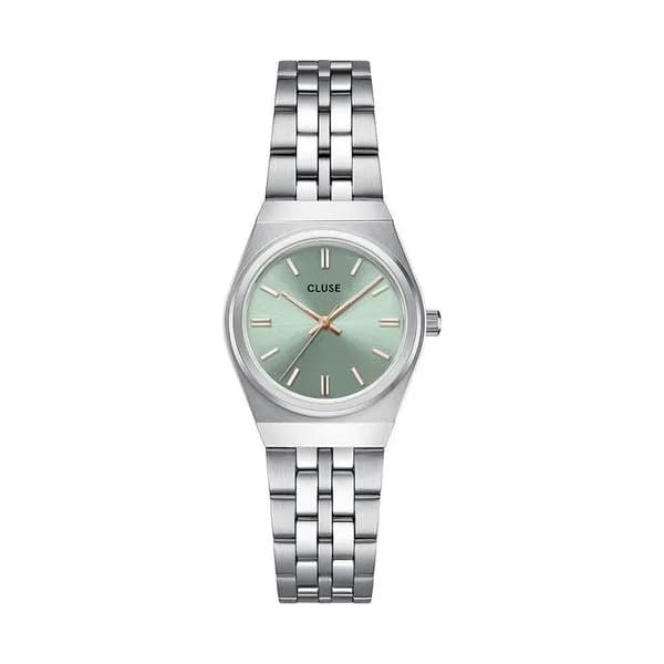Cluse Retro 70s Mini Watch Steel, Sage Green, Silver Colour