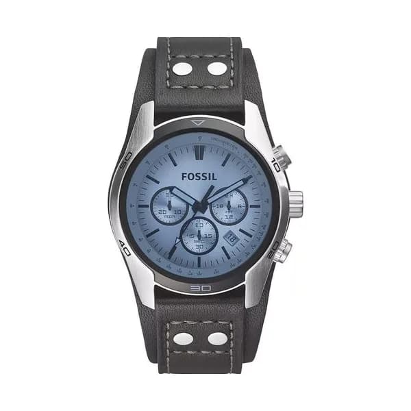 Fossil Montre Homme FOSSIL en Cuir Noir Etanche