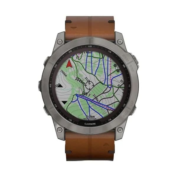 Garmin Montre Connectée Garmin Collection Fenix 7X en Cuir Marron