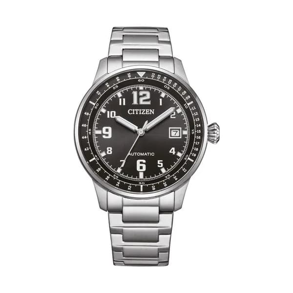 Citizen Montre Citizen Platform Mechanical Urban Military automatique cadran noir bracelet acier 40 mm