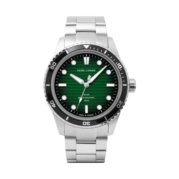 Pierre Lannier Montre Solaire Pierre Lannier Collection Inti en Acier Argenté
