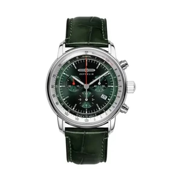 Zeppelin Montre Zeppelin Collection Marine en Cuir Vert