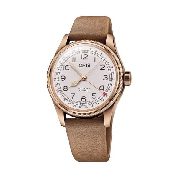 Oris Montre Oris Big Crown Bronze Pointer Date Father Time automatique cadran blanc bracelet cuir 40 mm