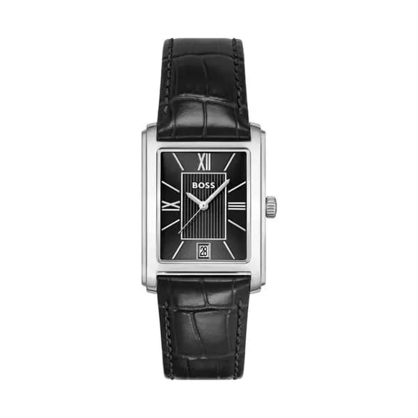 Hugo Boss Montre Boss Collection Principle Dress en Cuir Noir