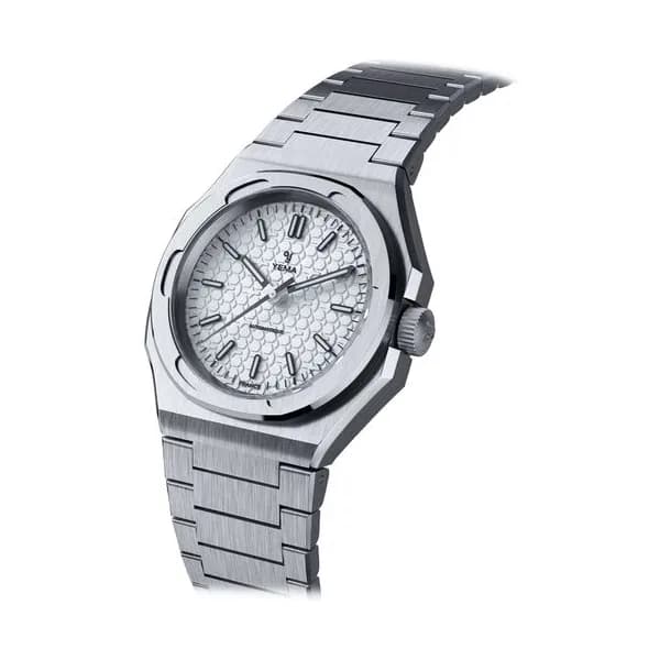 Yema Montre Yema Urban Traveller automatique cadran blanc bracelet acier 39 mm