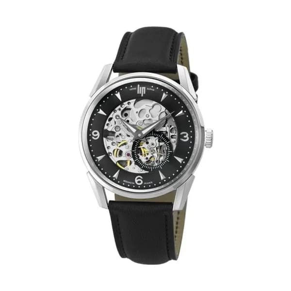 Lip Montre Automatique Lip Collection Himalaya 40 en Cuir Noir
