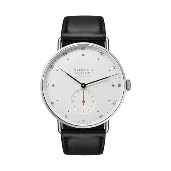 Nomos Montre NOMOS Metro Neomatik 39 automatique bracelet cuir noir cousu main 38,5 mm